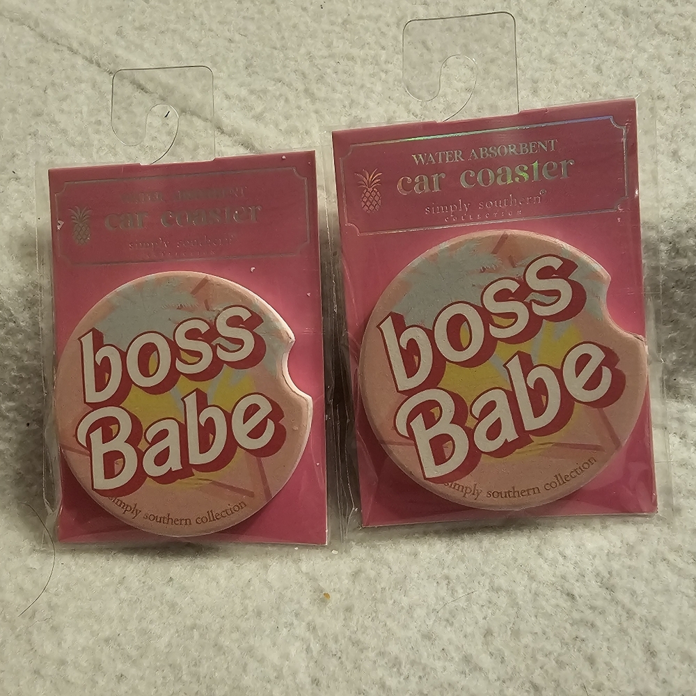 Simply Southern Boss Babe Stoneware Car Coaster